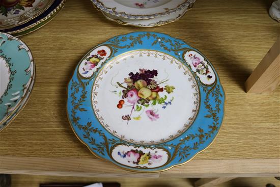 A small collection of decorative floral painted dessert dishes